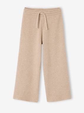 -Wide-leg knitted trousers for girls