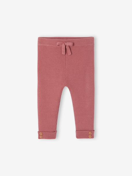 Fine Knit Leggings for Babies Beige+grey green+old rose+vanilla - vertbaudet enfant 