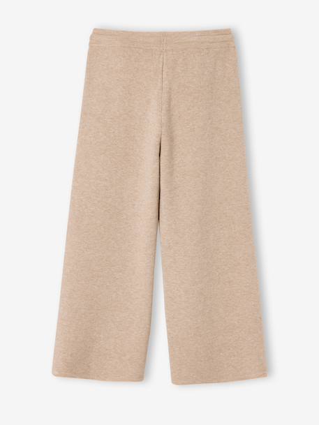 Wide-leg knitted trousers for girls anthracite+beige - vertbaudet enfant 