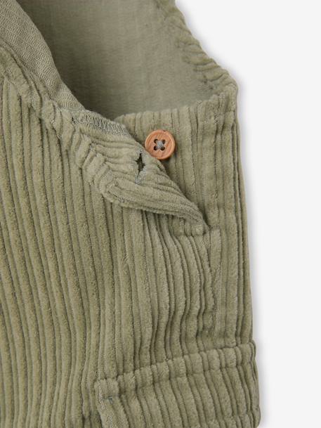 Corduroy dungarees for baby pistachio - vertbaudet enfant 