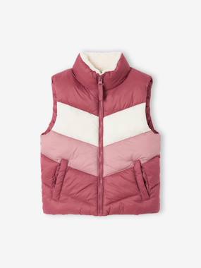 -Lightweight sleeveless puffer jacket for girls