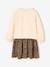 Dual Fabric Dress for Girls anthracite+ecru+mauve+sage green - vertbaudet enfant 