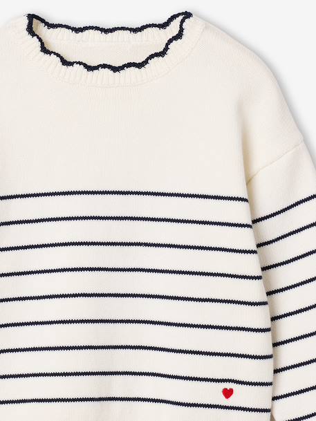 Long-sleeved jumper for girls navy blue+raspberry pink+rose - vertbaudet enfant 