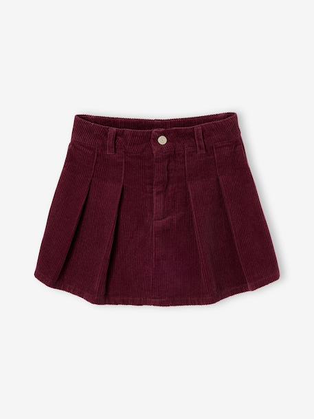 Pleated skort for girls beige+bordeaux red+English green - vertbaudet enfant 
