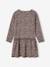 Long Sleeve Printed Dress for Girls anthracite+rose+sand beige - vertbaudet enfant 