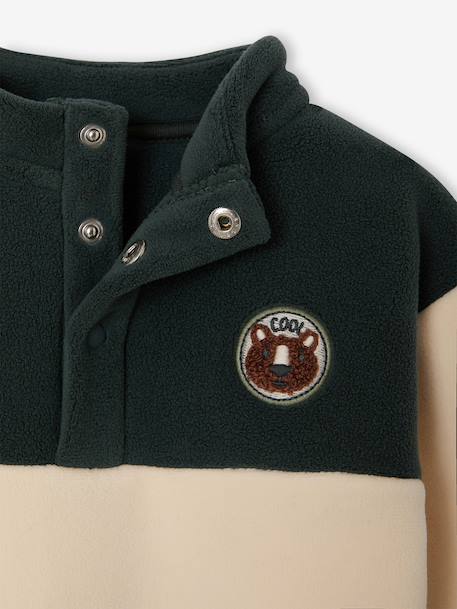 Fleece sweatshirt for baby fir green - vertbaudet enfant 