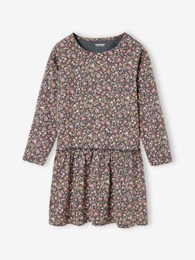 -Long Sleeve Printed Dress for Girls