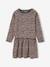 Long Sleeve Printed Dress for Girls anthracite+rose+sand beige - vertbaudet enfant 