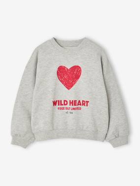 Fille-Sweat fille col rond manches longues