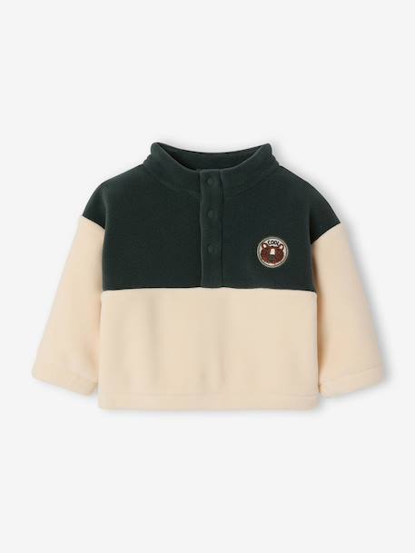 Fleece sweatshirt for baby fir green - vertbaudet enfant 