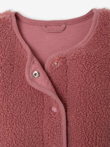 Sleeveless Sherpa Jacket for Girls blush+plum+vanilla - vertbaudet enfant 