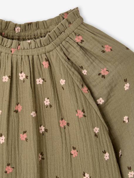 Short dress for girls ecru+khaki - vertbaudet enfant 