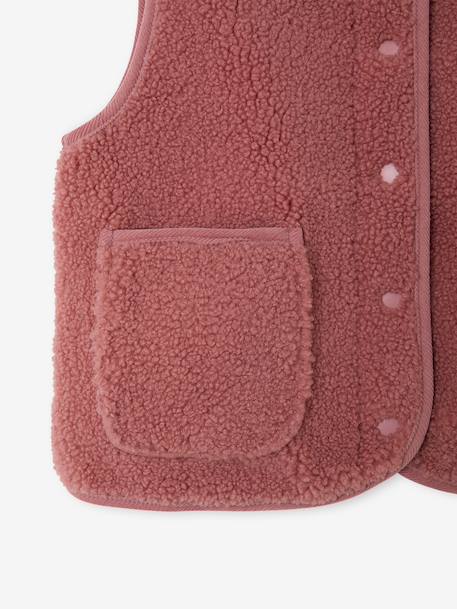 Gilet fille sans manches en sherpa blush+prune+vanille - vertbaudet enfant 