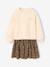 Dual Fabric Dress for Girls anthracite+ecru+mauve+sage green - vertbaudet enfant 