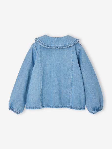 Denim shirt with long sleeves for girls double stone - vertbaudet enfant 