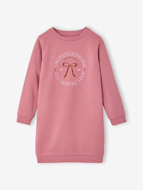Robe en molleton fille écru+marine+mauve+vert sauge - vertbaudet enfant 