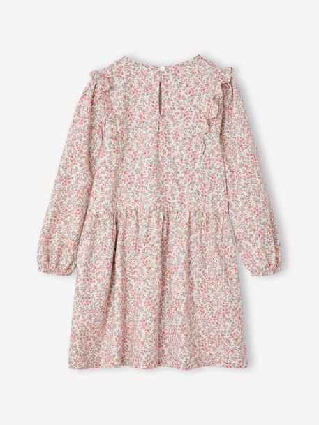 Robe courte fille manches longues ivoire+vanille - vertbaudet enfant 