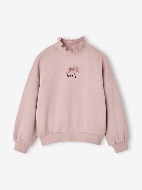 Sweatshirt for girls with high neck pale pink - vertbaudet enfant 