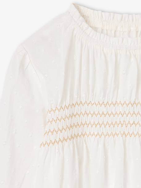 Blouse manches longues fille écru - vertbaudet enfant 