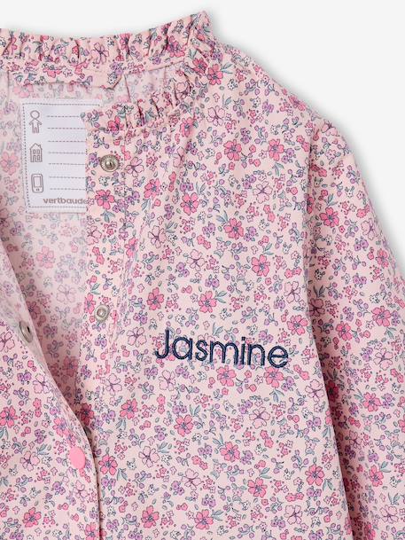 Customisable buttoned school smock for girls candy pink - vertbaudet enfant 