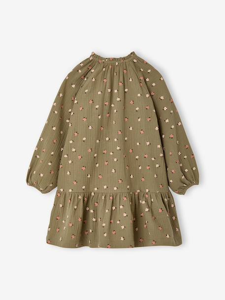 Short dress for girls ecru+khaki - vertbaudet enfant 