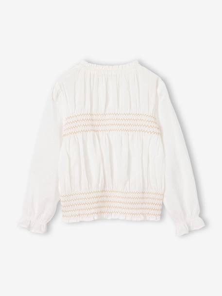Long-sleeved blouse for girls ecru - vertbaudet enfant 