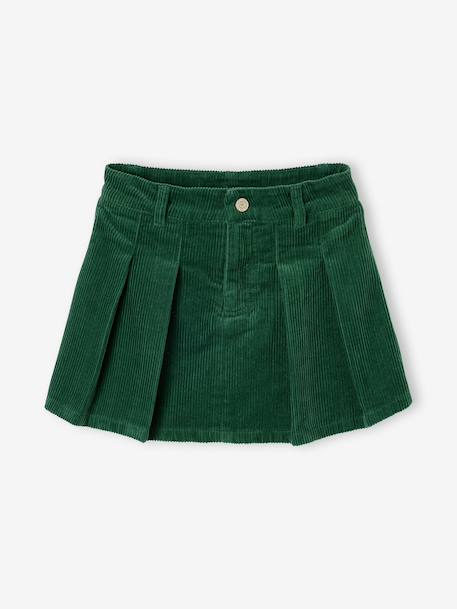 Jupe short fille plissée beige+bordeaux+vert anglais - vertbaudet enfant 