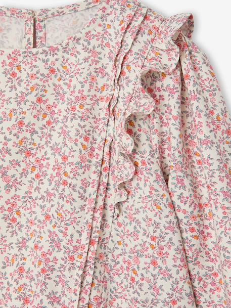 Robe courte fille manches longues ivoire+vanille - vertbaudet enfant 