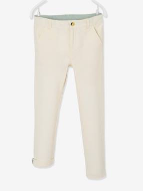 Cotton/Linen Chino Trousers for Boys  - vertbaudet enfant
