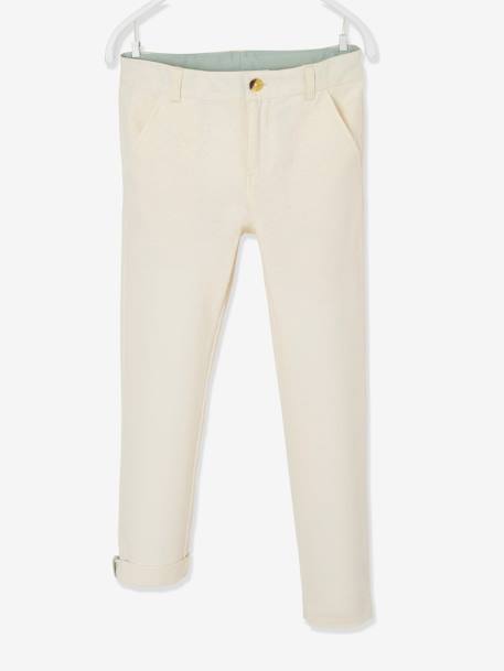 Pantalon garçon cérémonie chino en coton/lin beige+beige clair+bleu+marine foncé+vert sauge - vertbaudet enfant 