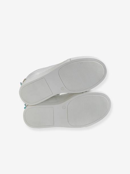 Leather Trainers, with Pineapple, for Girls White - vertbaudet enfant 