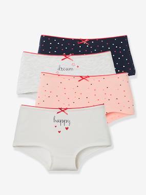 Girls-Underwear-Pack of 4 Shorties for Girls