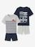Pack of 2 Mix & Match Short Pyjamas for Boys, Flags Dark Blue - vertbaudet enfant 