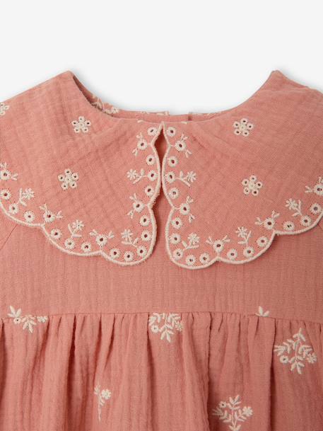 Long-sleeved dress for baby girls apricot - vertbaudet enfant 