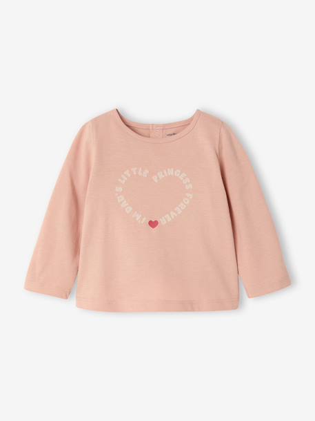 Long-sleeved T-shirt for baby girls rosy+vanilla - vertbaudet enfant 