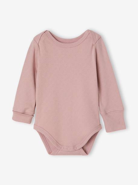 Pack of 3 long-sleeved bodysuits for baby girls rose - vertbaudet enfant 