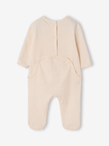 Pack of 3 baby sleepsuits with back opening ecru+sage green - vertbaudet enfant 