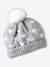 Knitted hat, snood and mittens set for baby girls marl grey - vertbaudet enfant 