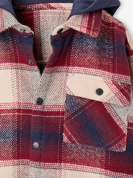 Hooded shirt for boys bordeaux red - vertbaudet enfant 