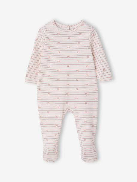 Pack of 3 baby sleepsuits with back opening ecru+sage green - vertbaudet enfant 