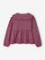 Shirt in Cotton Gauze with Broderie Anglaise Collar, for Girls ecru+plum - vertbaudet enfant 