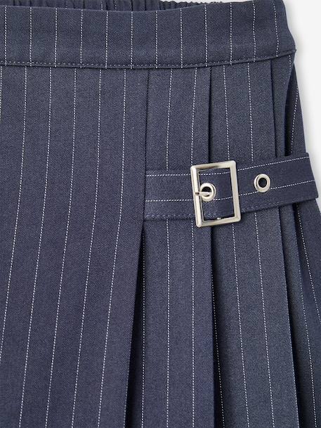 Pleated Skort for Girls, JONEN anthracite+navy blue - vertbaudet enfant 