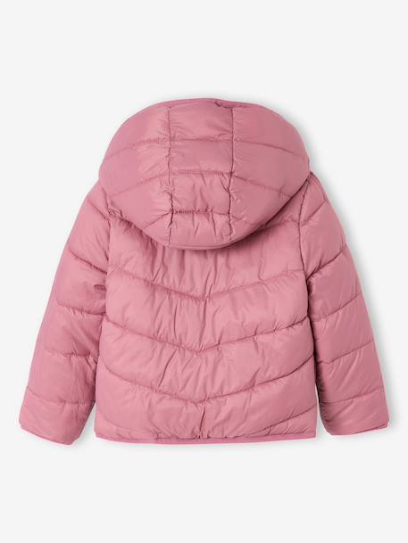 Reversible Lightweight Jacket for Girls anthracite+mauve+pale pink - vertbaudet enfant 