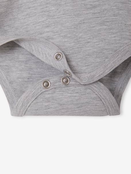 Pack of 2 newborn long-sleeved polo collar bodysuits marl grey - vertbaudet enfant 