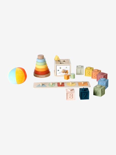 Coffret 5 jouets d’éveil bois FSC® multicolore - vertbaudet enfant 