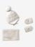 3-piece knit hat, snood and mittens set for baby girls ecru - vertbaudet enfant 