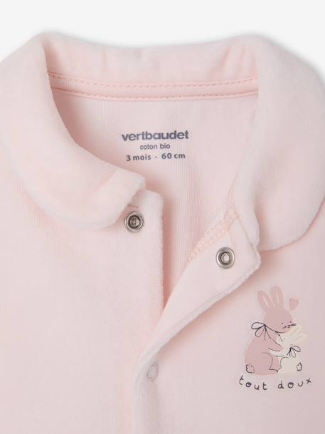 Pack of 2 baby sleepsuits with front opening cappuccino+pale pink+sage green - vertbaudet enfant 