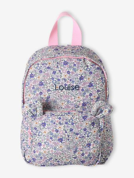 Floral Backpack, Playschool Special, Adorned with Bear Ears, for Girls sage green+soft lilac - vertbaudet enfant 