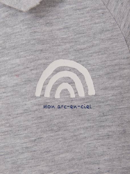 Pack of 2 newborn long-sleeved polo collar bodysuits marl grey - vertbaudet enfant 