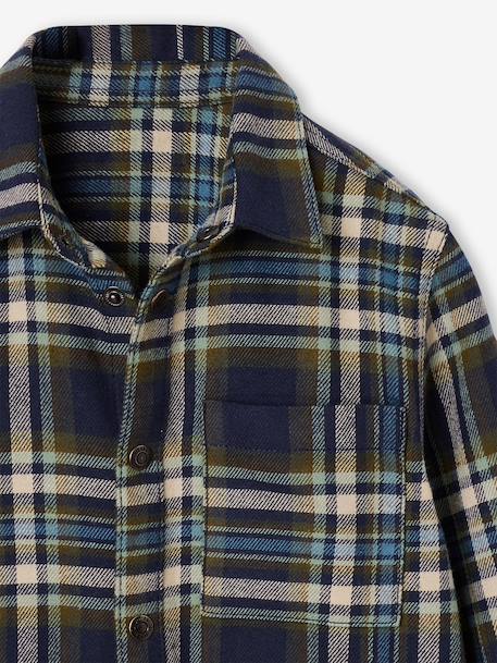 Chequered Flannel Shirt for Boys camel+chequered green+chequered navy blue+English green+night blue+slate blue - vertbaudet enfant 